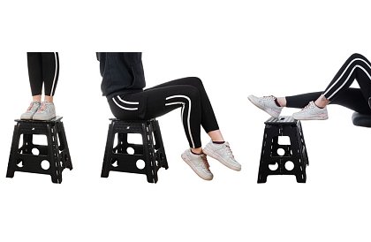 Skrzynka składana – taboret czarno-biały