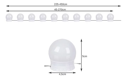 Lampy LED na lustro - toaletka - zestaw 10 szt.