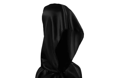 Długi płaszcz z kapturem