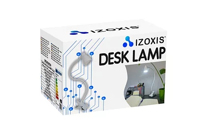 LED lampa na biurko z metalowym klipsem - biały