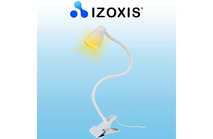 LED lampa na biurko z metalowym klipsem - biały