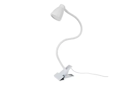 LED lampa na biurko z metalowym klipsem - biały