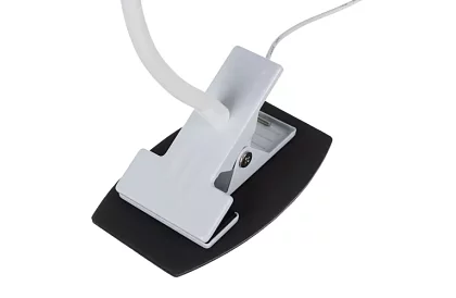 LED lampa na biurko z metalowym klipsem - biały