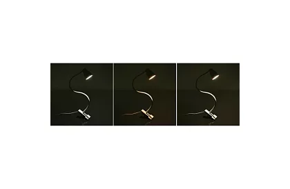 LED lampa na biurko z metalowym klipsem - biały