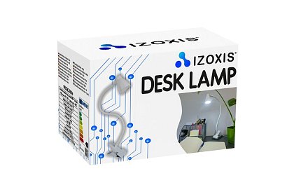 LED lampa na biurko z metalowym klipsem - biały