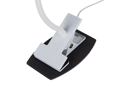 LED lampa na biurko z metalowym klipsem - biały