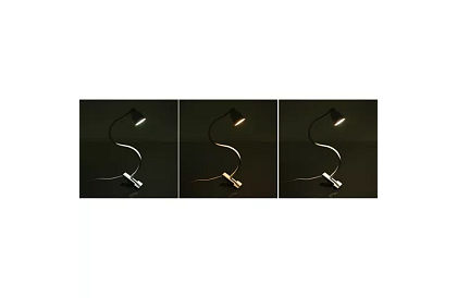 LED lampa na biurko z metalowym klipsem - biały