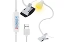 LED lampa na biurko z metalowym klipsem - biały