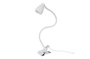 LED lampa na biurko z metalowym klipsem - biały