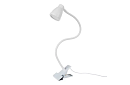 LED lampa na biurko z metalowym klipsem - biały