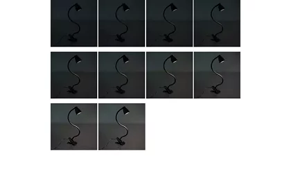 LED lampa na biurko z metalowym klipsem – czarna