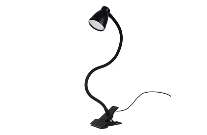 LED lampa na biurko z metalowym klipsem – czarna