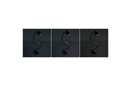 LED lampa na biurko z metalowym klipsem – czarna