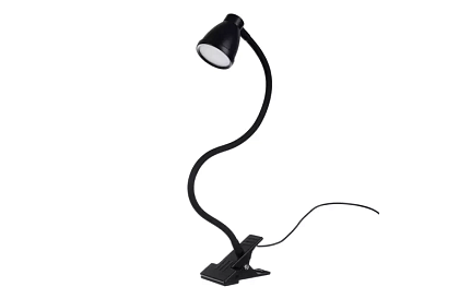 LED lampa na biurko z metalowym klipsem – czarna