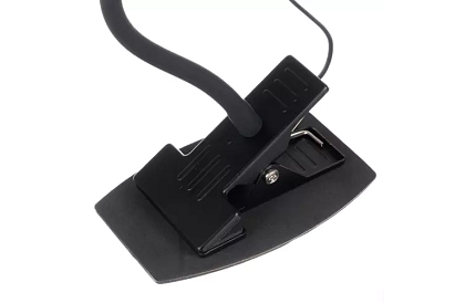 LED lampa na biurko z metalowym klipsem – czarna