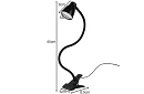 LED lampa na biurko z metalowym klipsem – czarna