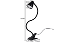 LED lampa na biurko z metalowym klipsem – czarna