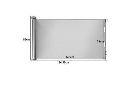 Wysuwana roleta zabezpieczająca do drzwi – szara - 157 cm
