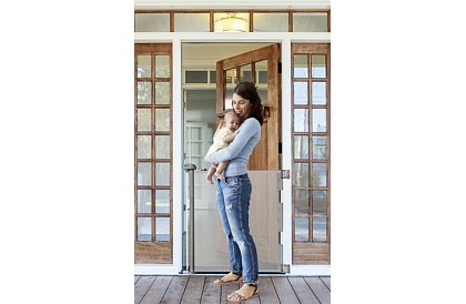 Wysuwana roleta zabezpieczająca do drzwi – szara - 157 cm