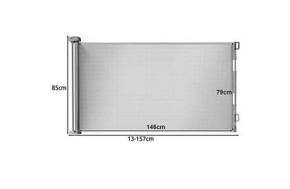 Wysuwana roleta zabezpieczająca do drzwi – szara - 157 cm