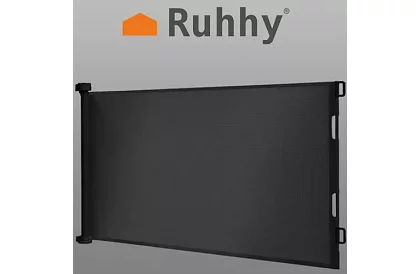 Wysuwana roleta zabezpieczająca do drzwi – czarna – 157 cm