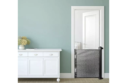 Wysuwana roleta zabezpieczająca do drzwi – czarna – 157 cm