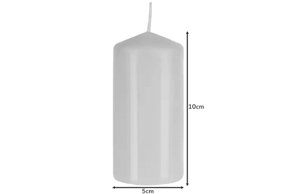 Biała cylindryczna świeca 10x5 cm – zestaw 8 sztuk
