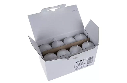 Biała cylindryczna świeca 10x5 cm – zestaw 8 sztuk