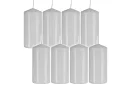 Biała cylindryczna świeca 10x5 cm – zestaw 8 sztuk