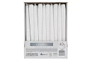 Biała stożkowa świeca 24,5x2,3 cm – zestaw 40 szt.
