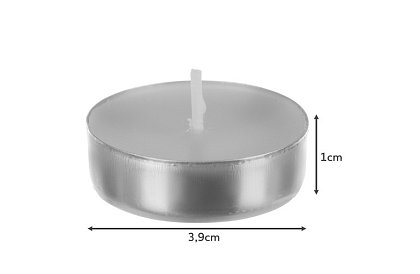 Świece herbaciane białe – czas palenia 3 godz. - opakowanie 100 szt.