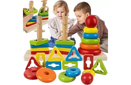 Drewniane układanki dla dzieci – sorter kształtów