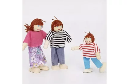 Drewniane lalki do domku dla dzieci – 7 szt.