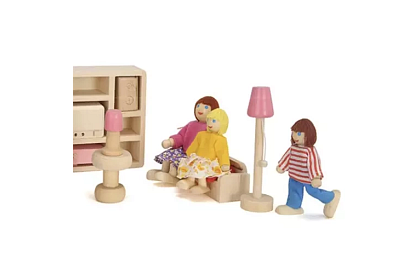 Drewniane lalki do domku dla dzieci – 7 szt.