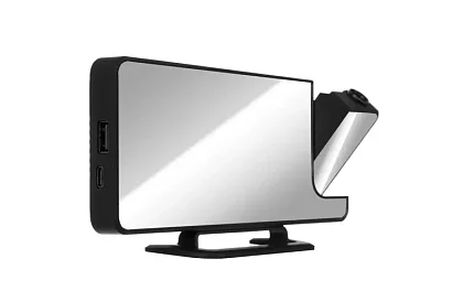 Zegar lustrzany z budzikiem i projektorem