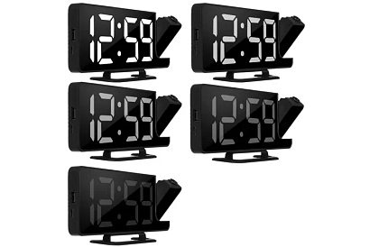 Zegar lustrzany z budzikiem i projektorem