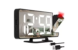 Zegar lustrzany z budzikiem i projektorem