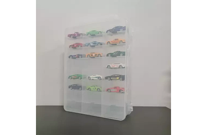 Plastowa walizka - organizer na samochodziki