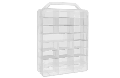 Plastowa walizka - organizer na samochodziki