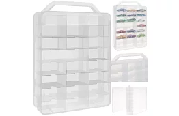 Plastowa walizka - organizer na samochodziki