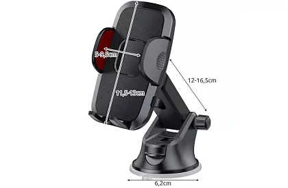 Uchwyt telefonu do samochodu z przyssawką -  4 - 7 cali