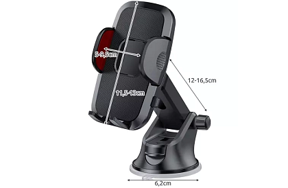 Uchwyt telefonu do samochodu z przyssawką -  4 - 7 cali