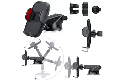 Uchwyt telefonu do samochodu z przyssawką -  4 - 7 cali