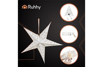 3D LED świecąca gwiazda - 50 cm