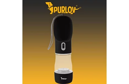 Butelka podróżna na wodę dla psów z miseczką na smakołyki