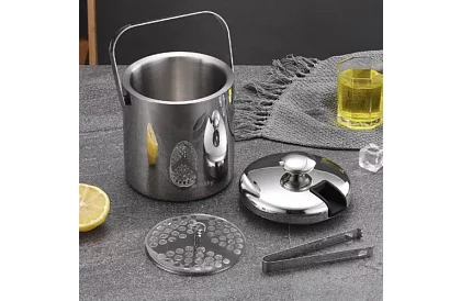 Zbiornik na lód 1,3 litra – wiadro z pokrywką i szczypcami