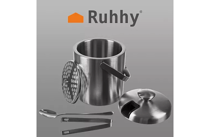 Zbiornik na lód 1,3 litra – wiadro z pokrywką i szczypcami