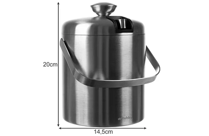 Zbiornik na lód 1,3 litra – wiadro z pokrywką i szczypcami