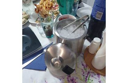 Zbiornik na lód 1,3 litra – wiadro z pokrywką i szczypcami