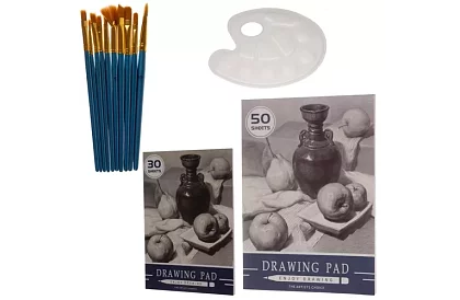 Zestaw do malowania w drewnianym etui – 130 elementów